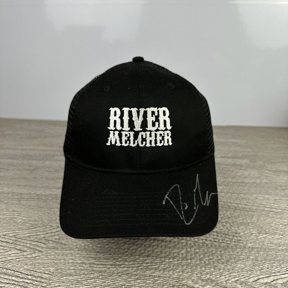 River Melcher Trucker Hat Cap Snap Back Black Country‎ Music Singer Autographed